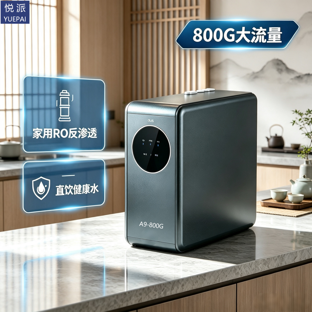 A9-800G 无桶RO反渗透-纯水机   •高端卡式直取滤芯-防漏水